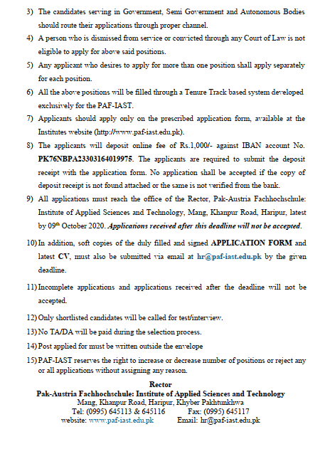 Pak-Austria Fachhochschule Jobs 2020