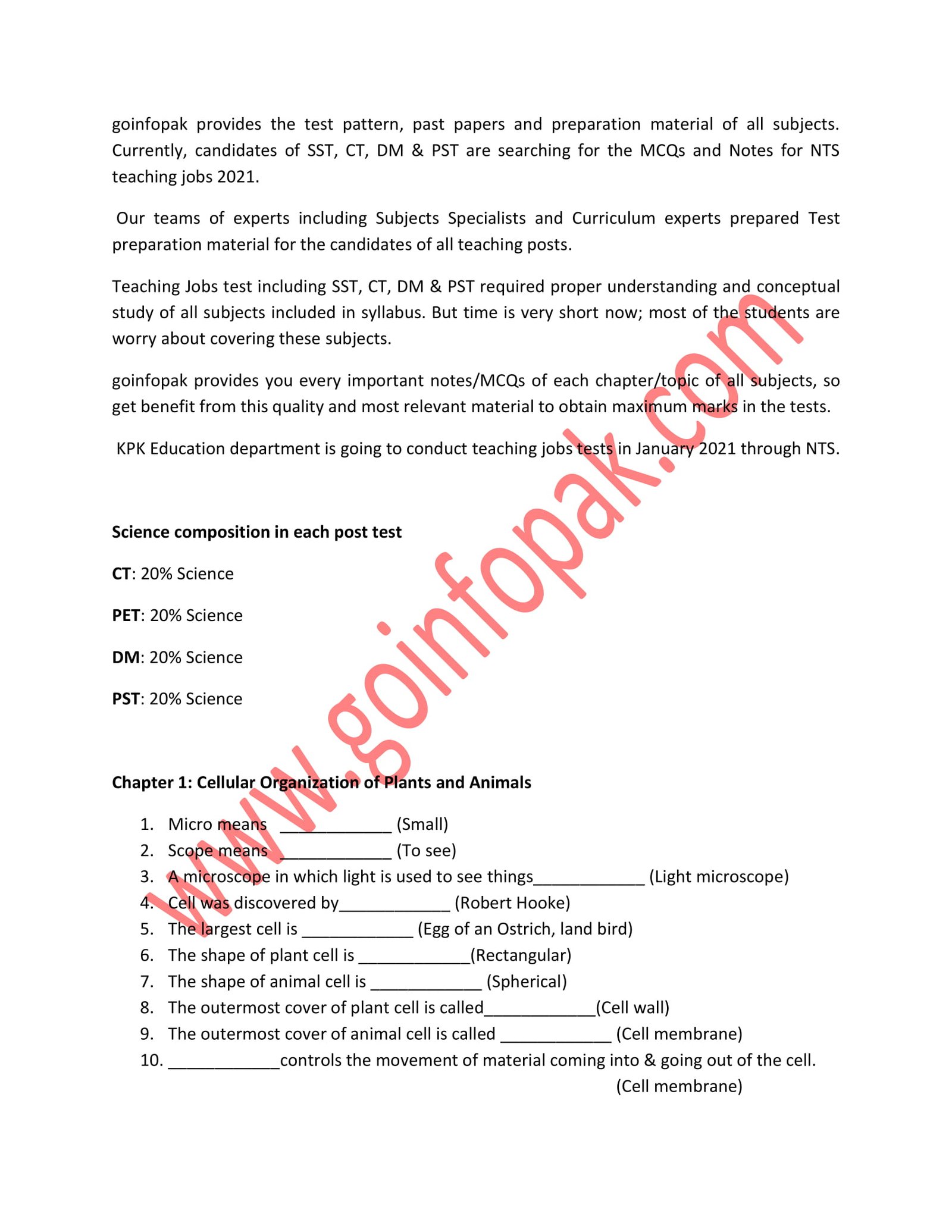 nts teaching test preparation